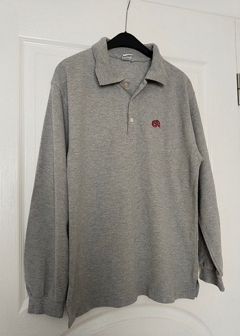 Sevil marka L beden Gri Uzun Kollu Polo Tişört - Görsel 3