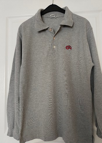 Sevil marka L beden Gri Uzun Kollu Polo Tişört - Görsel 4