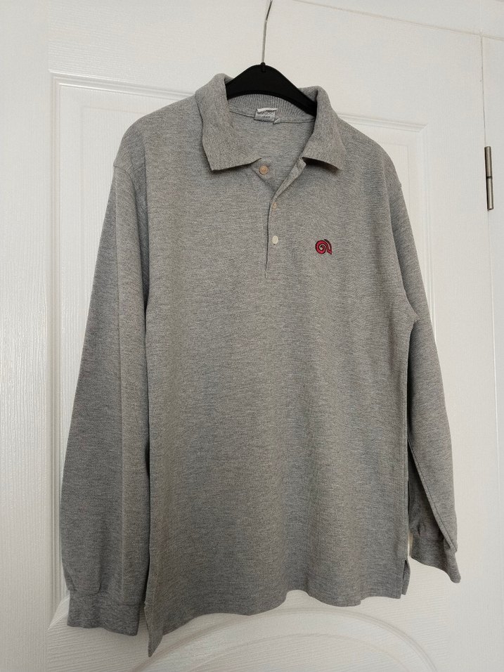 Sevil marka L beden Gri Uzun Kollu Polo Tişört - Görsel 3