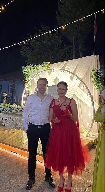 Kırmızı lentamoda kına elbisesi