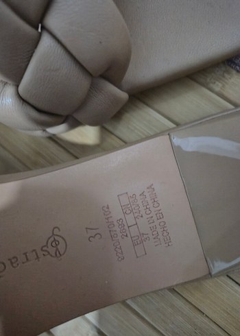 Bej Örgü Detaylı Kadın Topuklu Terlik - Görsel 3