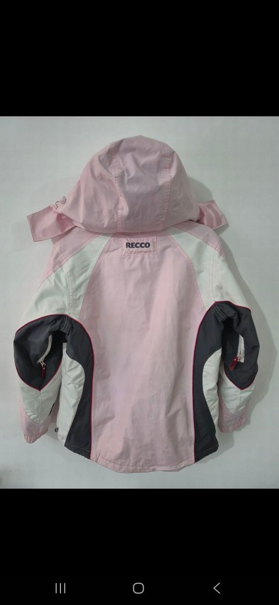 Pembe Yüksek Yaka Fermuarlı Kadın kayak montu Ceket - Görsel 2