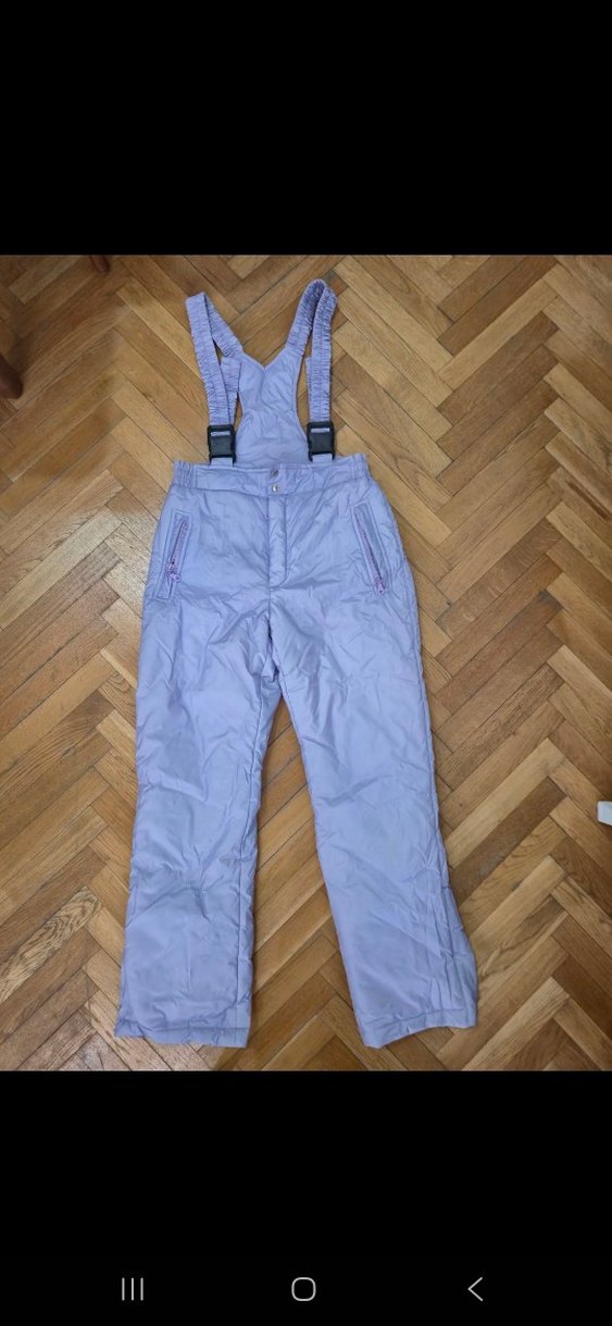 eflatun Kayak Pantolonu, Askılı, Kemerli - Görsel 2