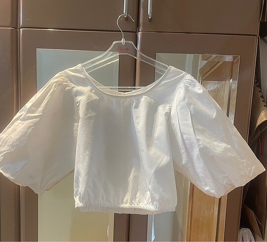 H&M Balon Kollu Crop Top 38 Beden