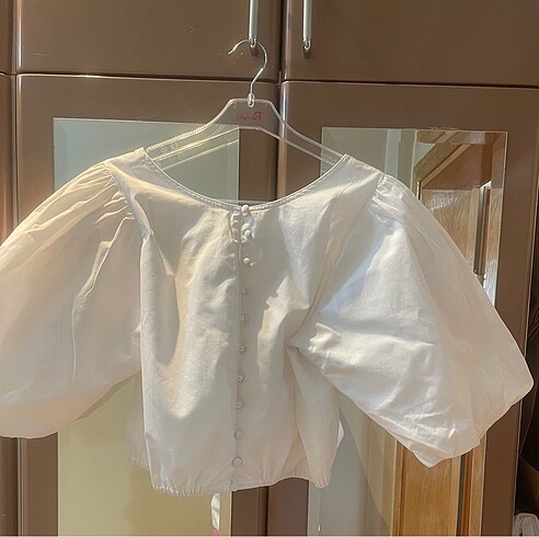 38 Beden H&M Balon Kollu Crop Top 38 Beden