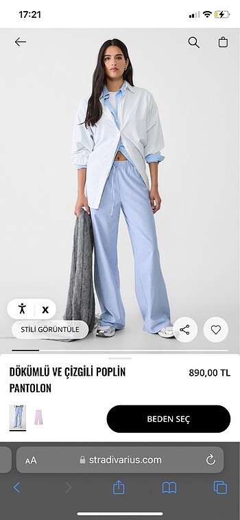 stradivarius çizgili pantolon