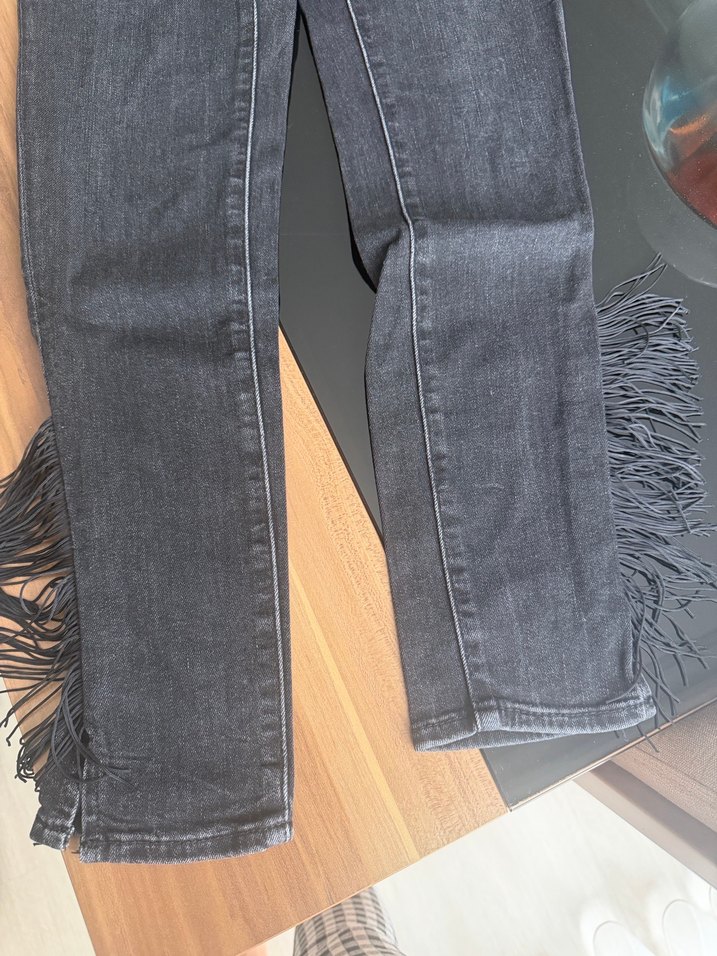 Levis marka Gri Normal Boy Püsküllü Kadın Kot Pantolon - Görsel 2