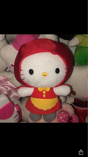 Şapkalı Kırmızı Başlıklı Kostümlü Hello Kitty Peluş