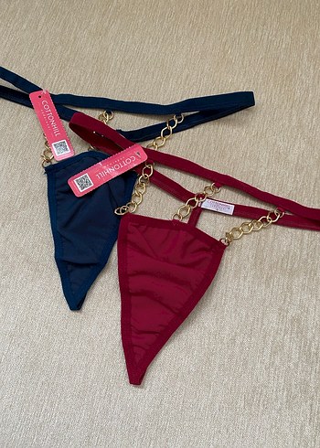 Diğer Kadın yeşil Zincir Detaylı string Külot