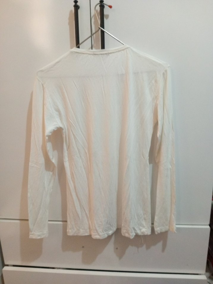 Kadın Beyaz Uzun Kollu İnce Body - Görsel 2