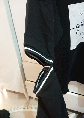 Siyah Baskılı Kadın Sweatshirt - Görsel 2