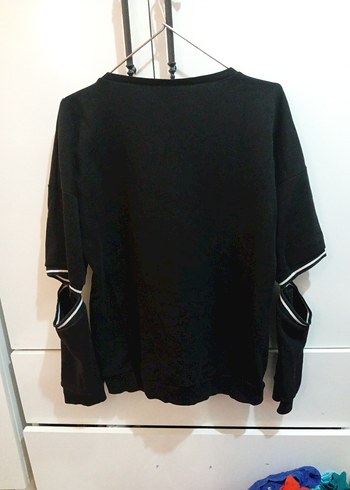 Siyah Baskılı Kadın Sweatshirt - Görsel 3