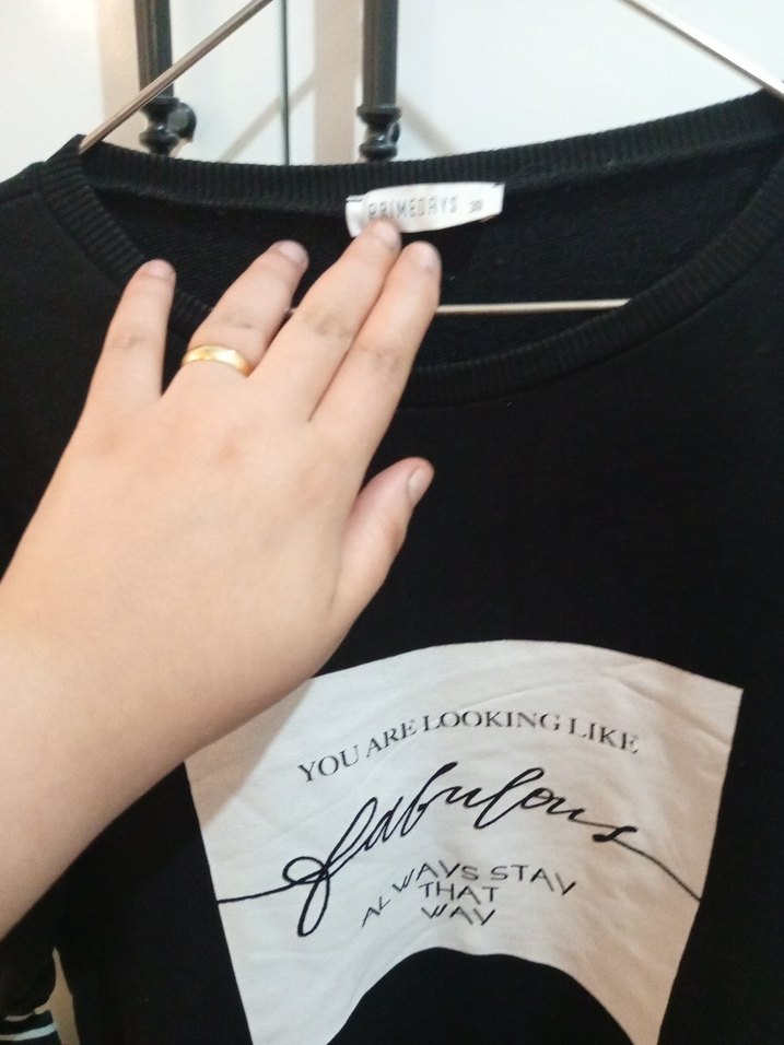 Siyah Baskılı Kadın Sweatshirt - Görsel 4