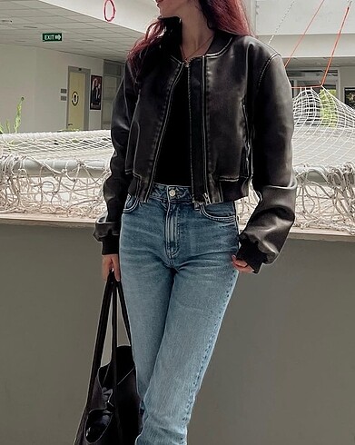 Zara bomber deri ceket