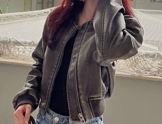 Zara Zara bomber deri ceket