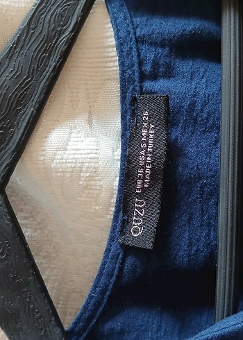 Mavi Uzun Hamile Elbisesi V Yakalı - Görsel 6