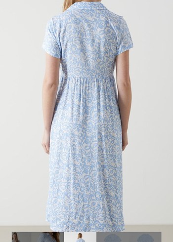 Çiçekli Kadın Uzun Gömlek Elbise - Görsel 5