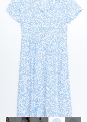 Çiçekli Kadın Uzun Gömlek Elbise - Görsel 6