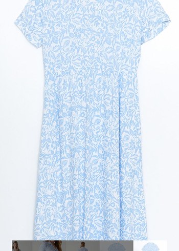 Çiçekli Kadın Uzun Gömlek Elbise - Görsel 7