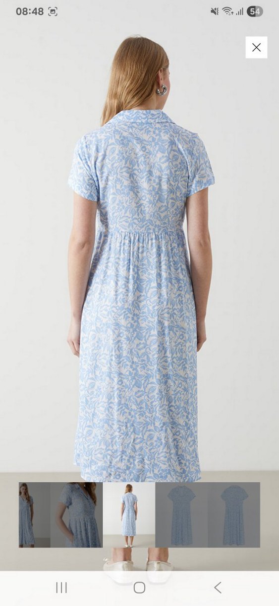 Çiçekli Kadın Uzun Gömlek Elbise - Görsel 5