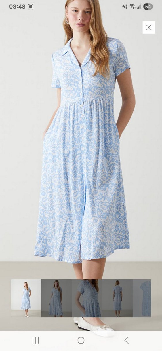 Çiçekli Kadın Uzun Gömlek Elbise - Görsel 4