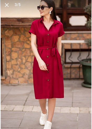 Kadın Gömlek Elbise - Görsel 5