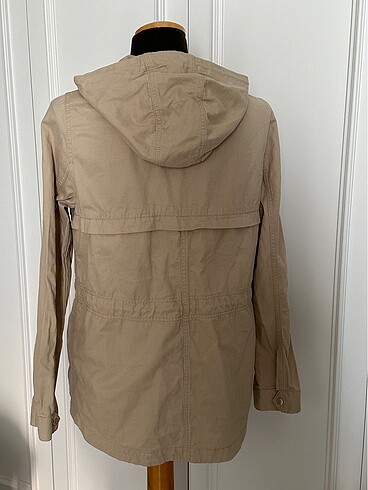 38 Beden H&M pamuklu kısa trençkot parka