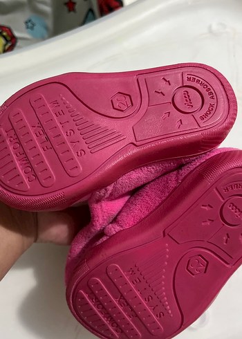 20 Beden pembe Renk Vicco Kız Çocuk Pembe Polar Ev Terliği
