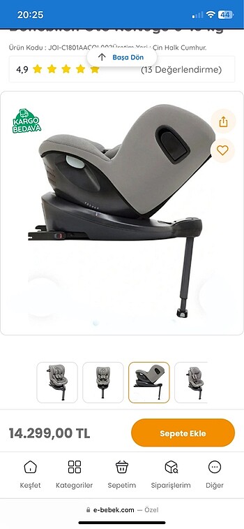 Joie Joie i-spin isofix 360 derece oto koltuğu