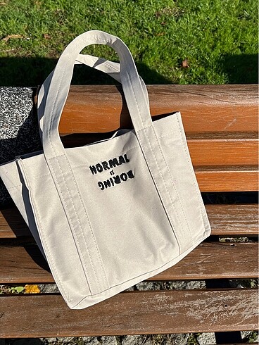 Diğer Slogan nakışlı tote çanta