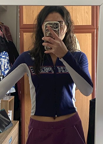 Mavi Rock Punk Kadın Fermuarlı Ceket - Görsel 3