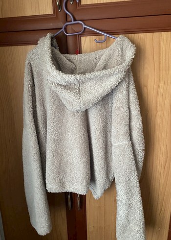 Bej Peluş Kadın Midi Ceket - Görsel 2