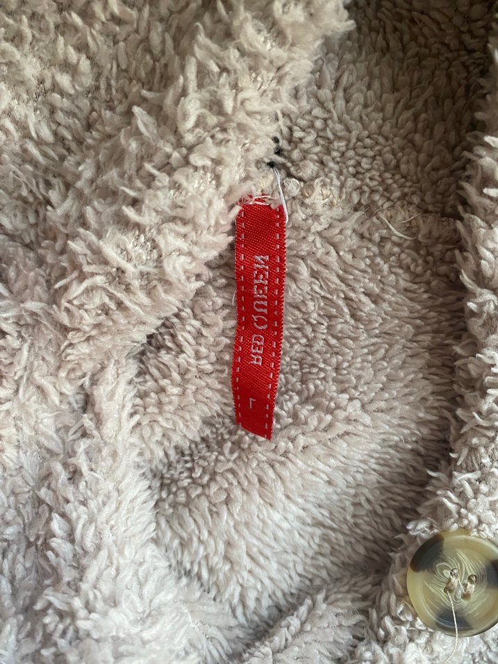 Bej Peluş Kadın Midi Ceket - Görsel 4