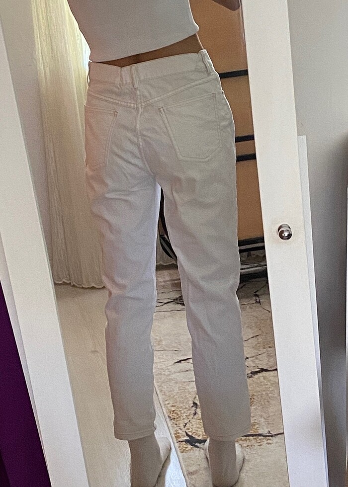 kadın beyaz pantolon - Görsel 3