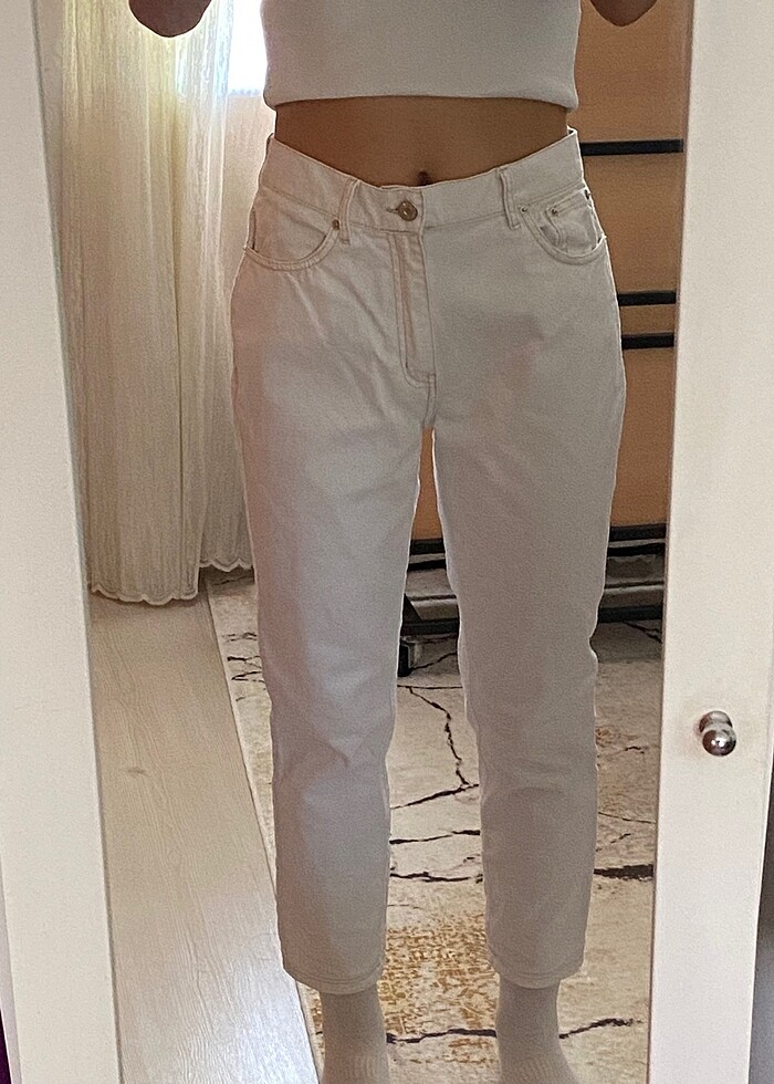 kadın beyaz pantolon - Görsel 2
