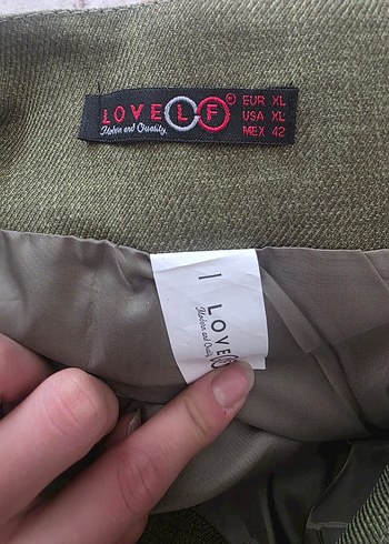 Diğer Düğmeli Keten Haki Kadın Pantolon