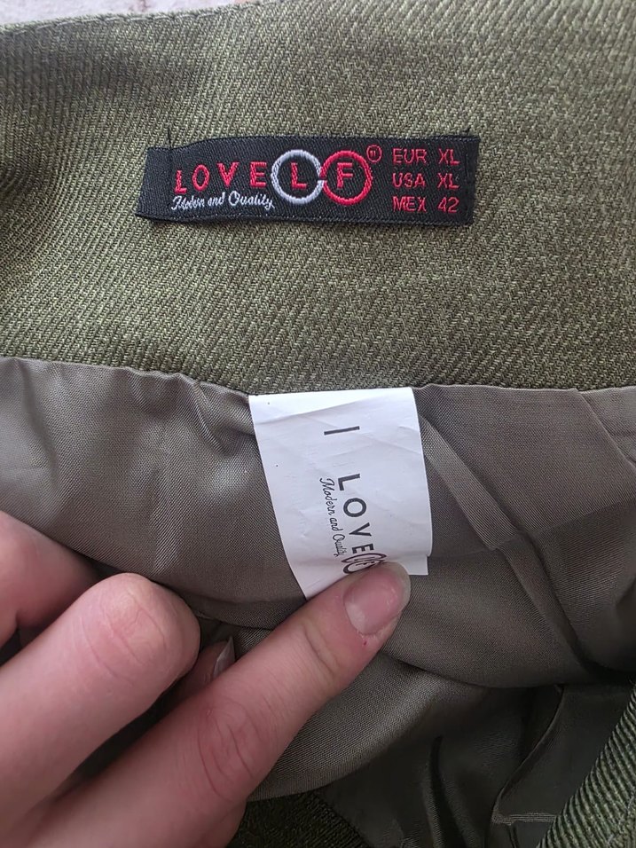 Düğmeli Keten Haki Kadın Pantolon - Görsel 2