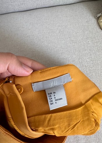 H&M Kadın Sarı Midi Kalem Etek