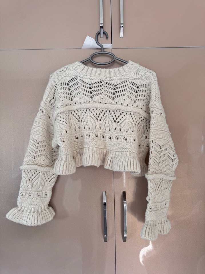 Bohem Uzun Kollu Örgü Kadın Kazak - Görsel 3