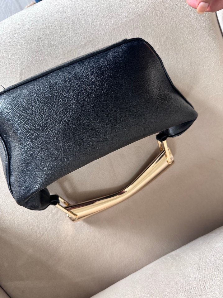 Siyah Deri Tokalı Kadın Çanta - Görsel 2