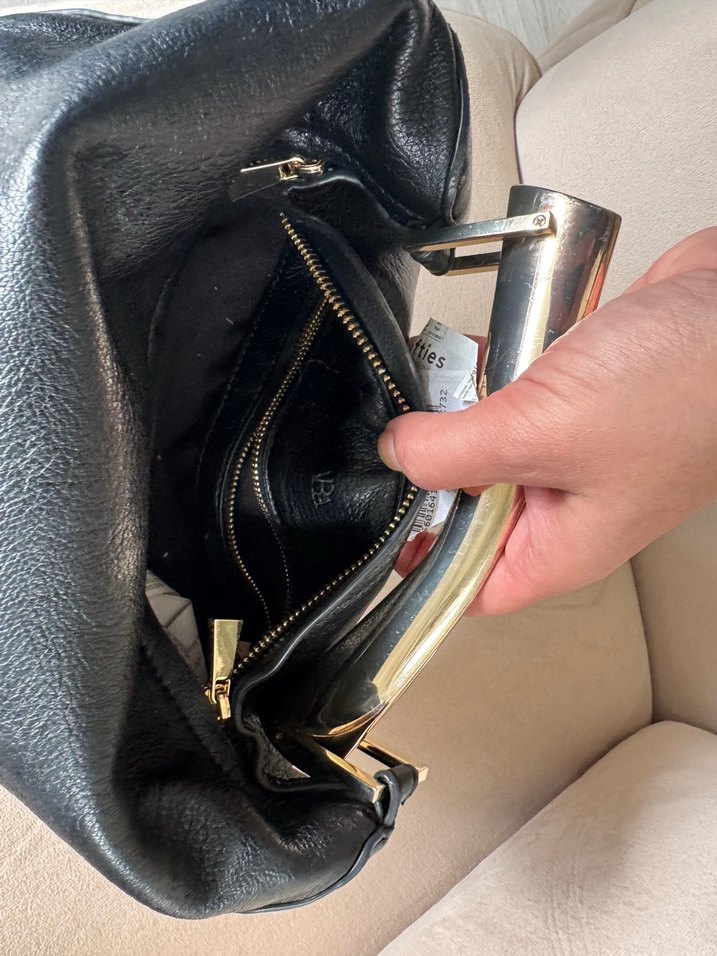 Siyah Deri Tokalı Kadın Çanta - Görsel 3