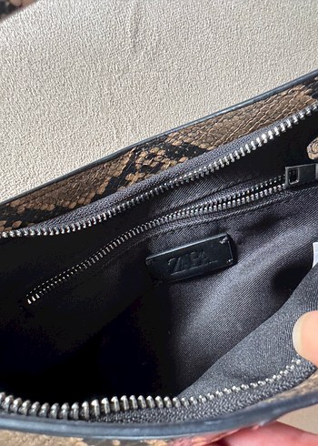 Kahverengi Yılan Desenli Deri Kadın Çanta - Görsel 4