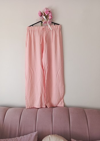 Diğer Pembe Uzun Kadın Kumaş Pantolon