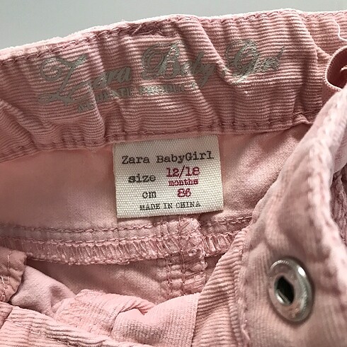 Zara Zara ince kadife pantolon 1-2 yaş