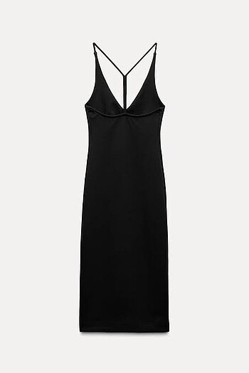 Zara sırt dekolteli midi elbise