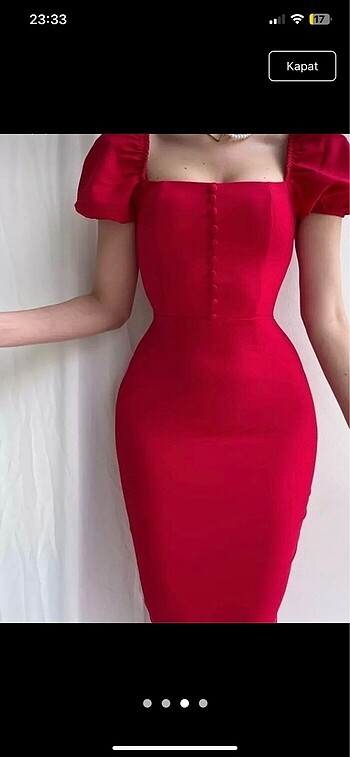 Kırmızı elbise kalem