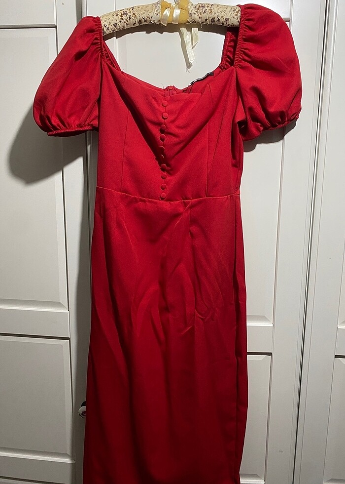 Kırmızı elbise kalem - Görsel 2