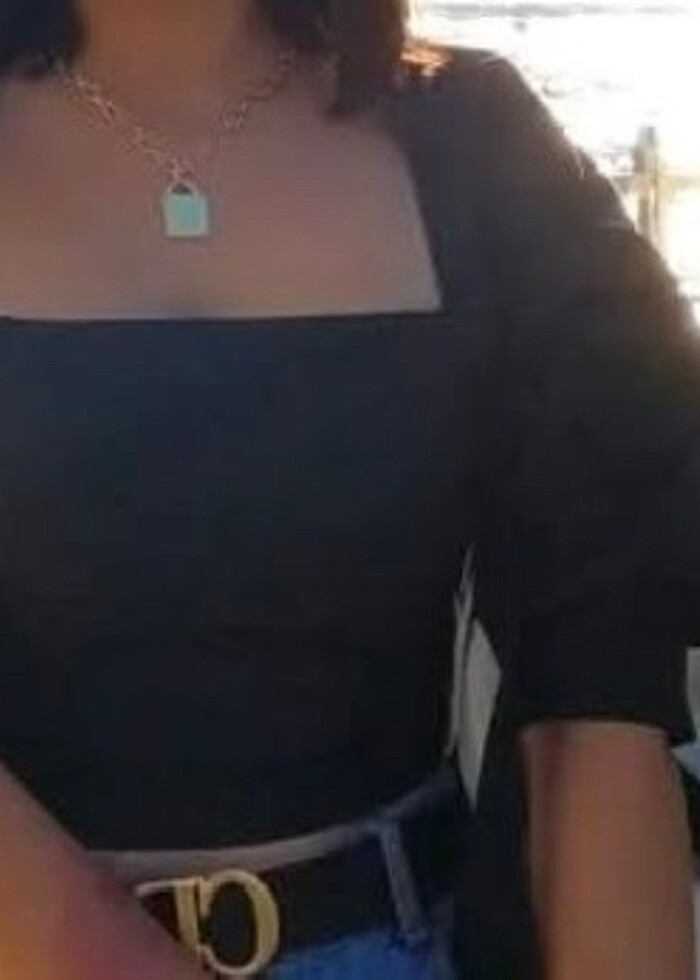 Siyah dar bluz - Görsel 3