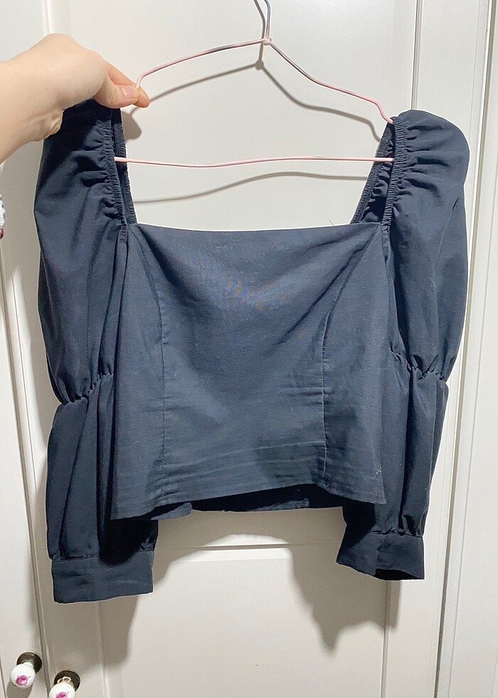 Siyah dar bluz - Görsel 4