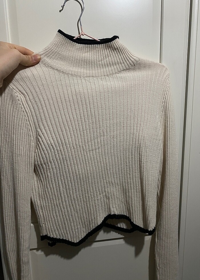 Krem crop kazak - Görsel 2